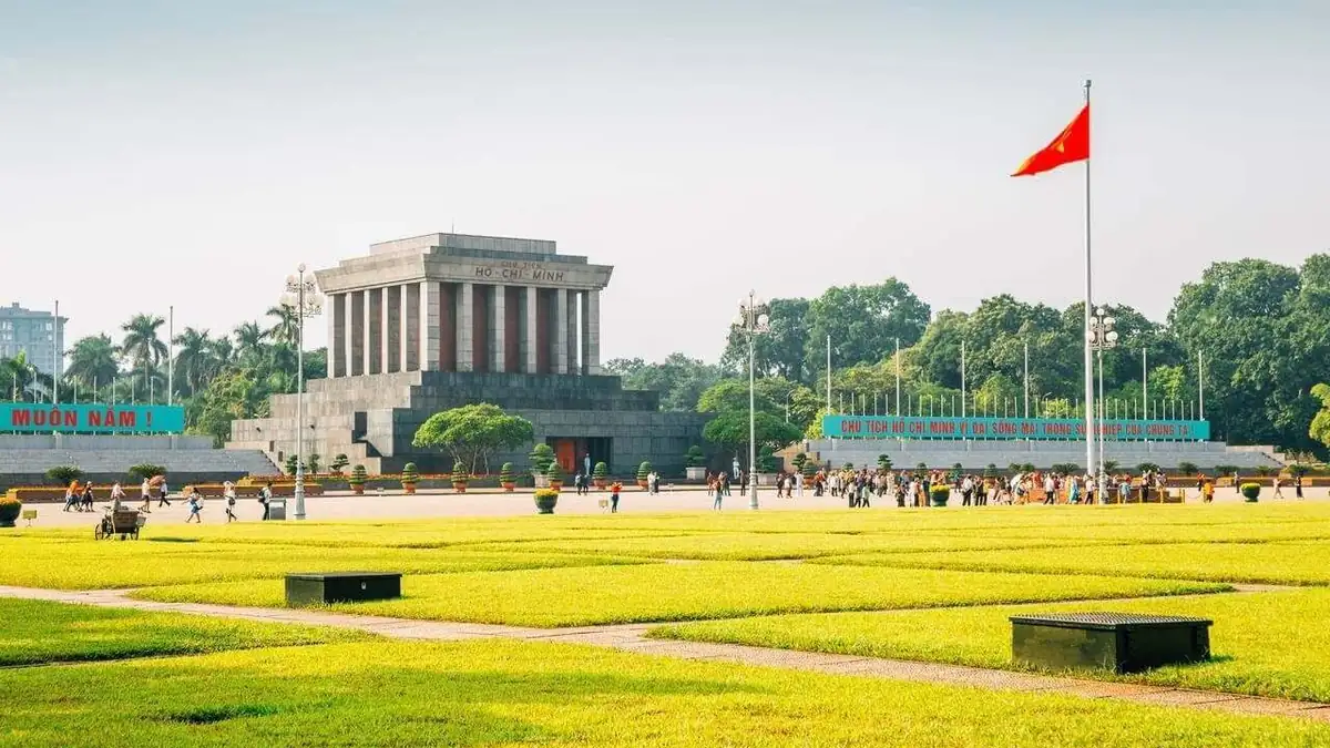 Ba Dinh Square lawns in front of Ho Chi Minh Mausoleum, Hanoi