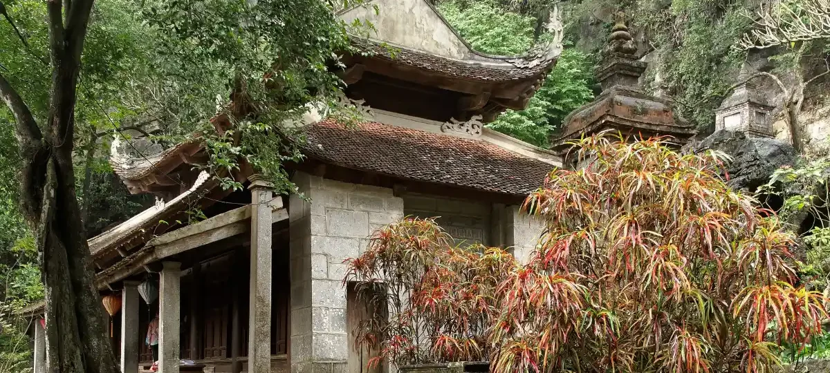 Bich Dong Pagoda built into a limestone mountain, Ninh Binh