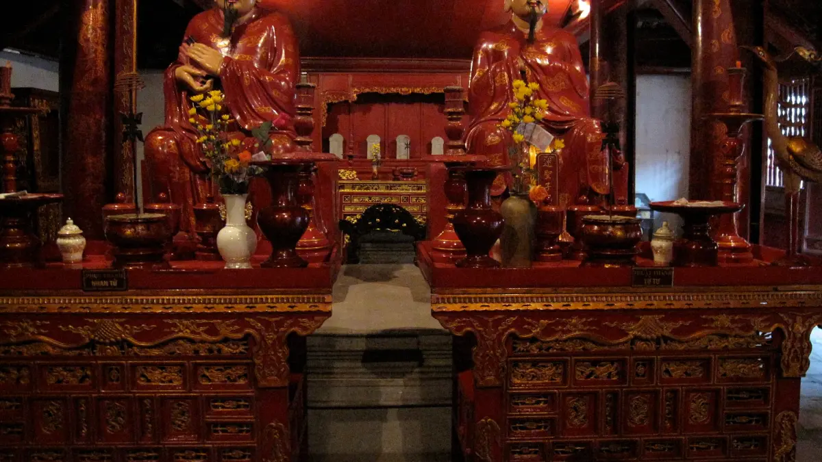 Altar of Confucius, Dai Thanh Sanctuary Altar of Confucius inside the Dai Thanh Sanctuary at the Temple of Literature Hanoi