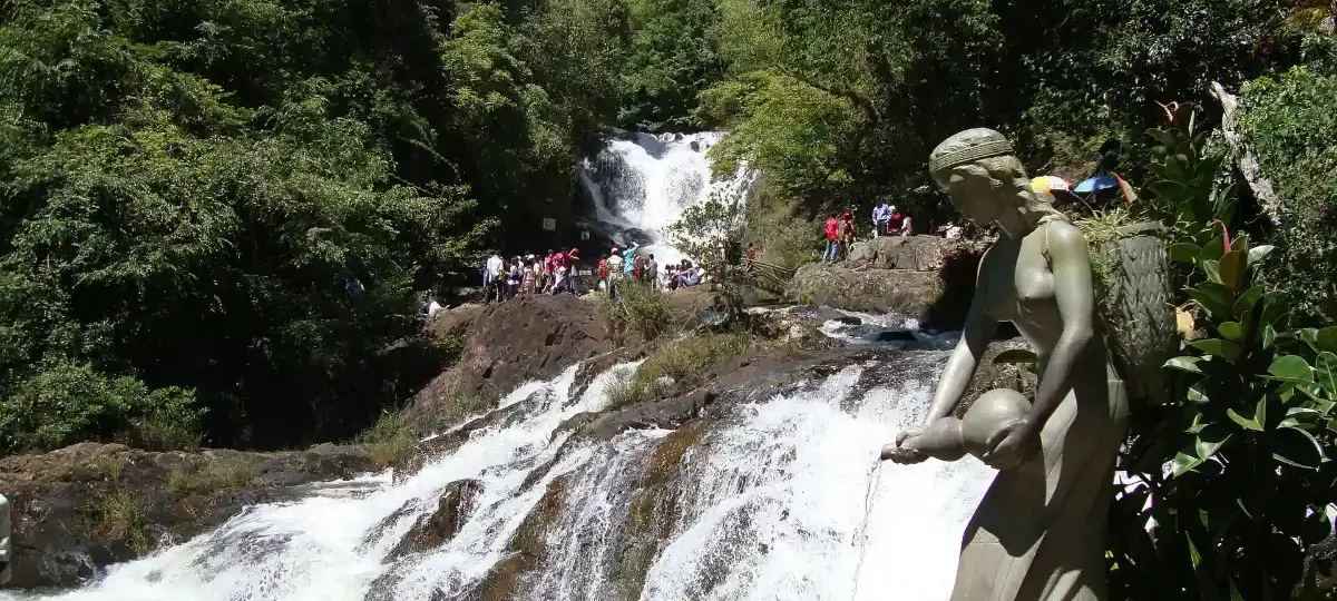 Datanla Waterfall cascading through the forest near Dalat