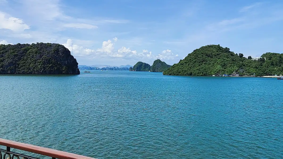 Halong Bay Limestone Islands Limestone islands rising from the turquoise water of Halong Bay, Vietnam