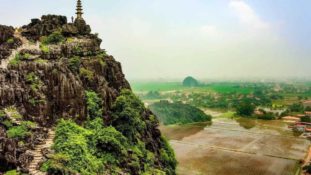 Stone Dragon on Hang Mua Mountain Stone dragon sculpture winding along the ridge of Hang Mua (Mua Cave), Ninh Binh