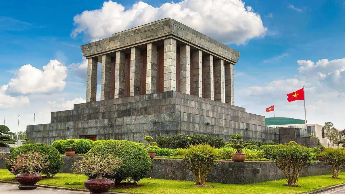 Granite architecture and gardens of Ho Chi Minh Mausoleum, Hanoi