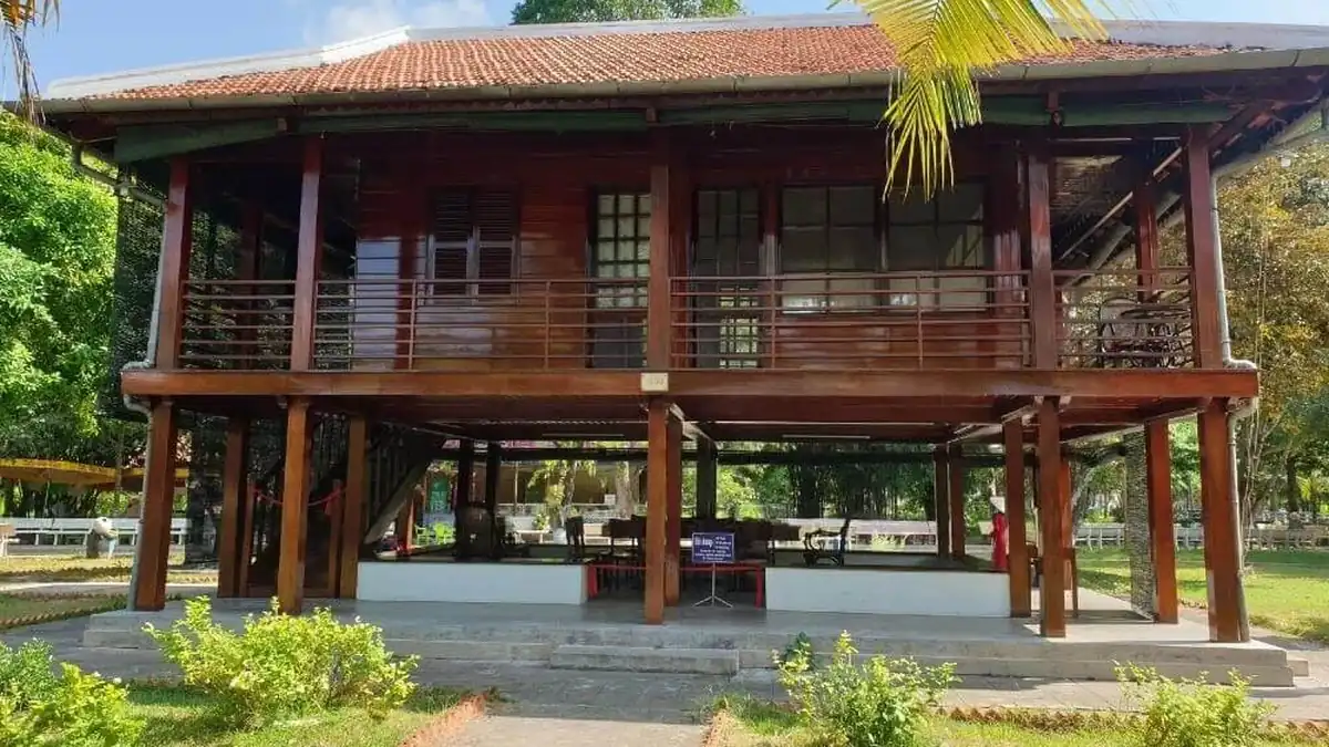 Ho Chi Minh's wooden Stilt House in the Presidential Palace grounds