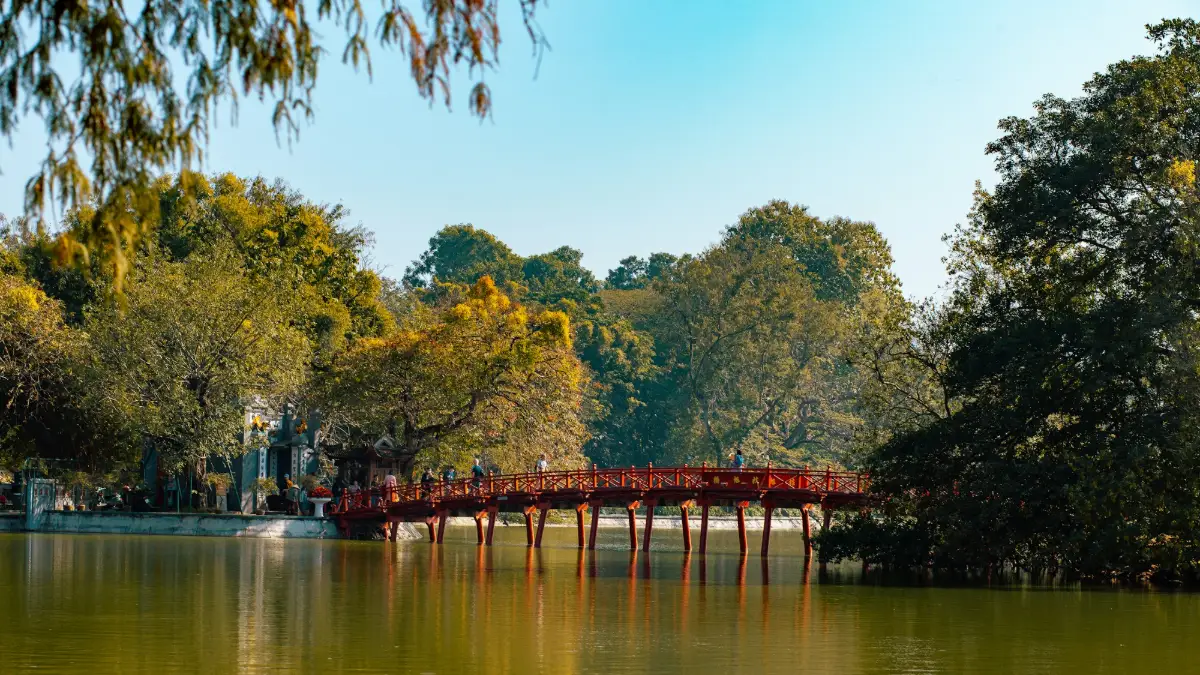 Hoan Kiem Lake, Hanoi – The Huc Bridge to Ngoc Son Temple