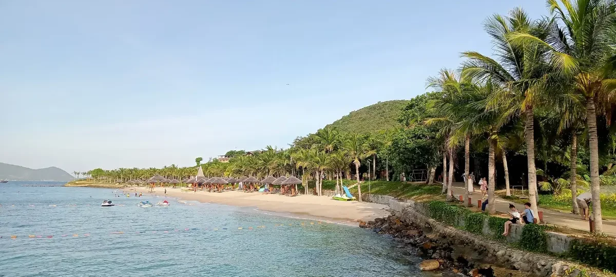 Sandy beach on Hon Tam Island in Nha Trang Bay