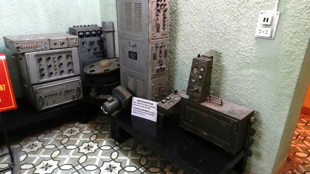 House D67 Underground Bunker, Imperial Citadel of Thang Long Wartime communication equipment in the underground bunker below House D67, Imperial Citadel of Thang Long