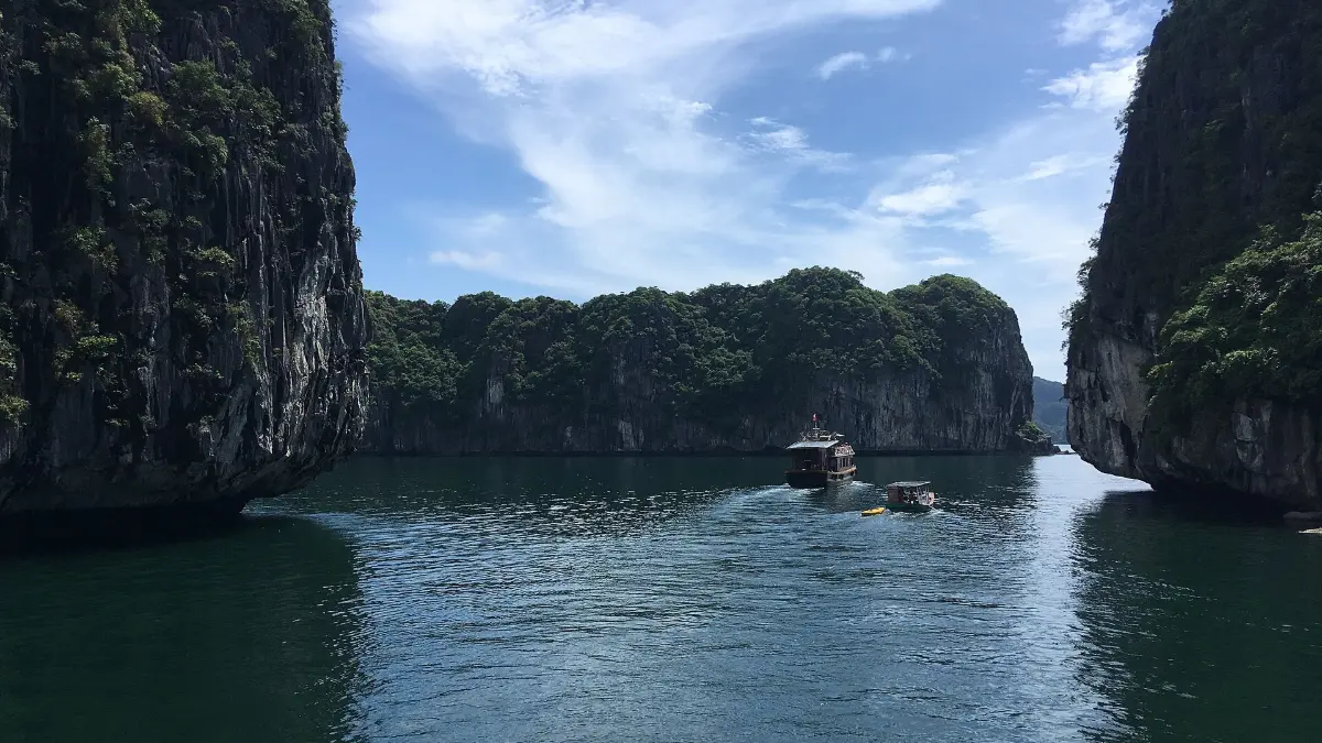 Lan Ha Bay Karsts Limestone karsts and calm water in Lan Ha Bay