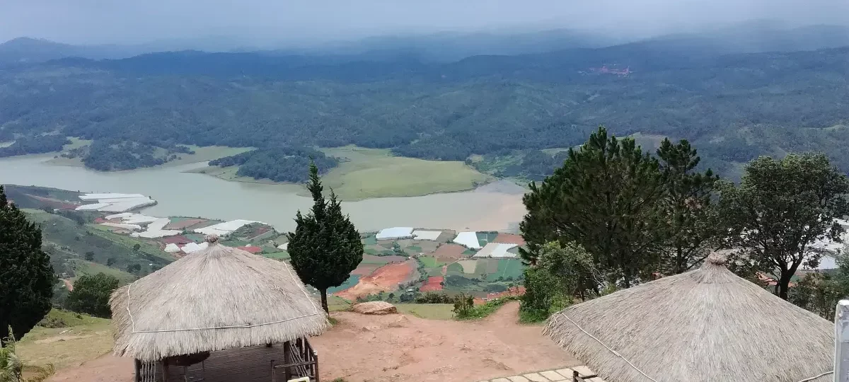View from Langbiang Mountain over the highlands near Dalat