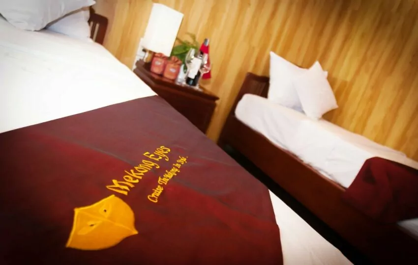 Double cabin on the Mekong Eyes Classic river cruiser