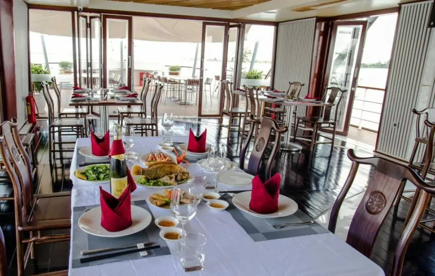Sundeck with loungers on the Mekong Eyes Explorer