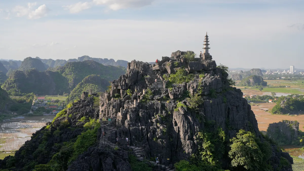 Mua Cave summit pagoda on Lying Dragon Mountain