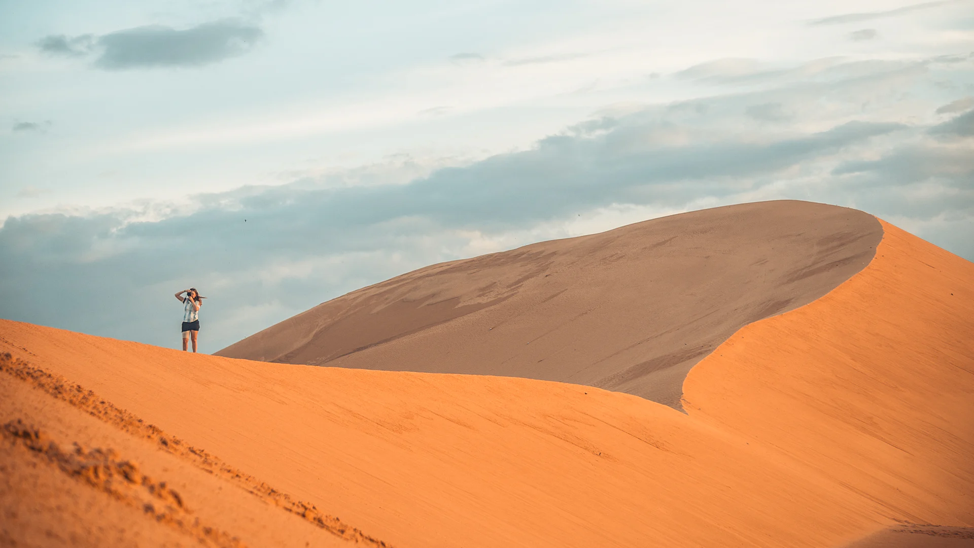 Sand dunes of Mui Ne under a blue sky, Phan Thiet, Vietnam
