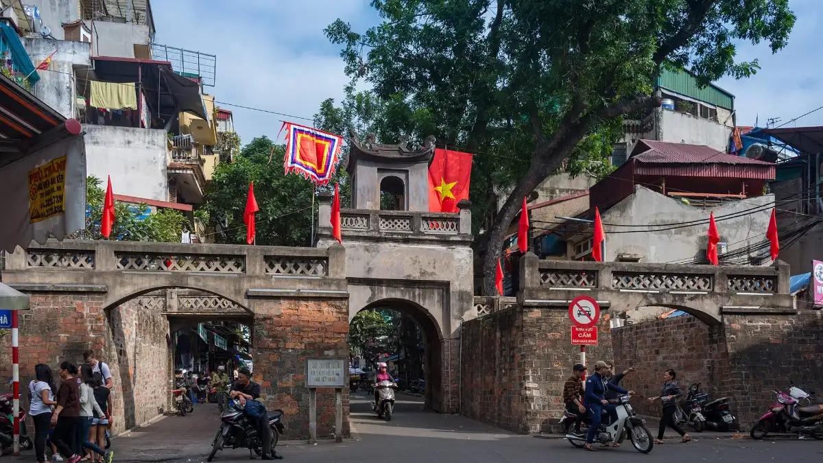O Quan Chuong Gate, Hanoi Old Quarter O Quan Chuong, the last remaining gate of the old Hanoi citadel walls, in the Old Quarter