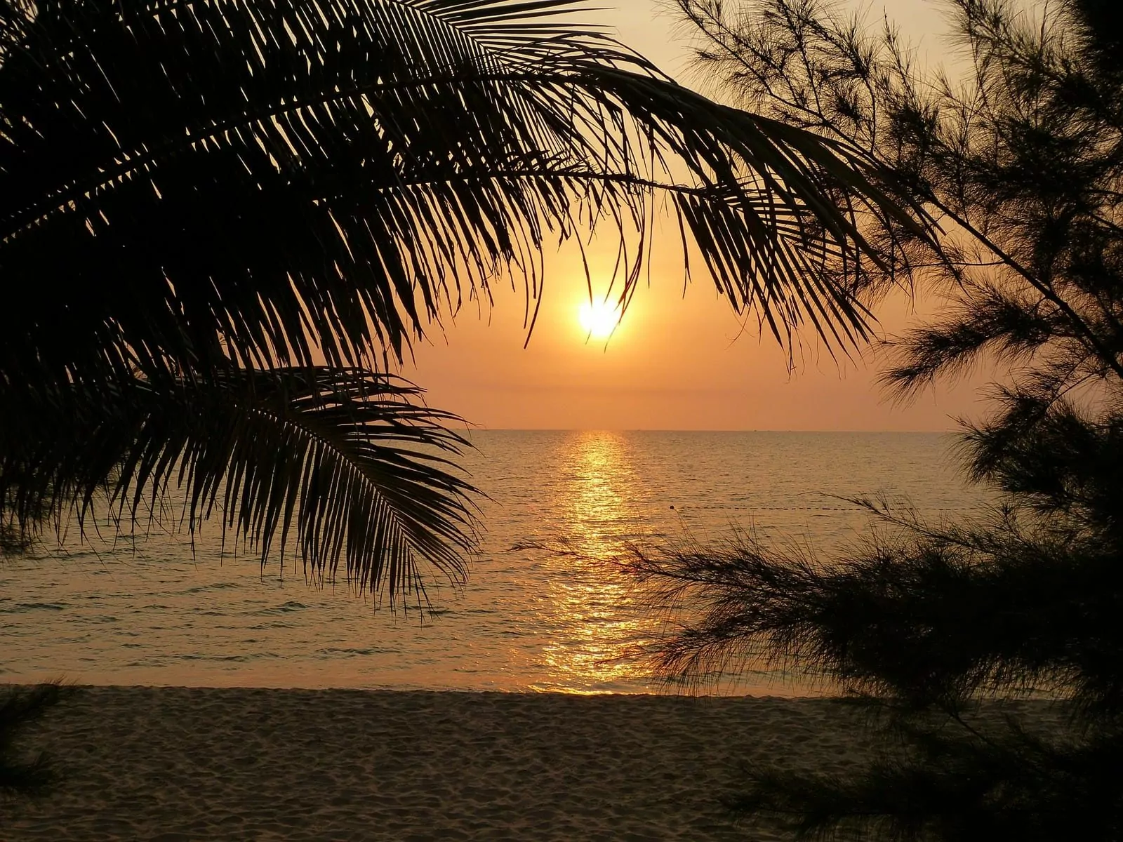 Sunset over a beach on Phu Quoc island