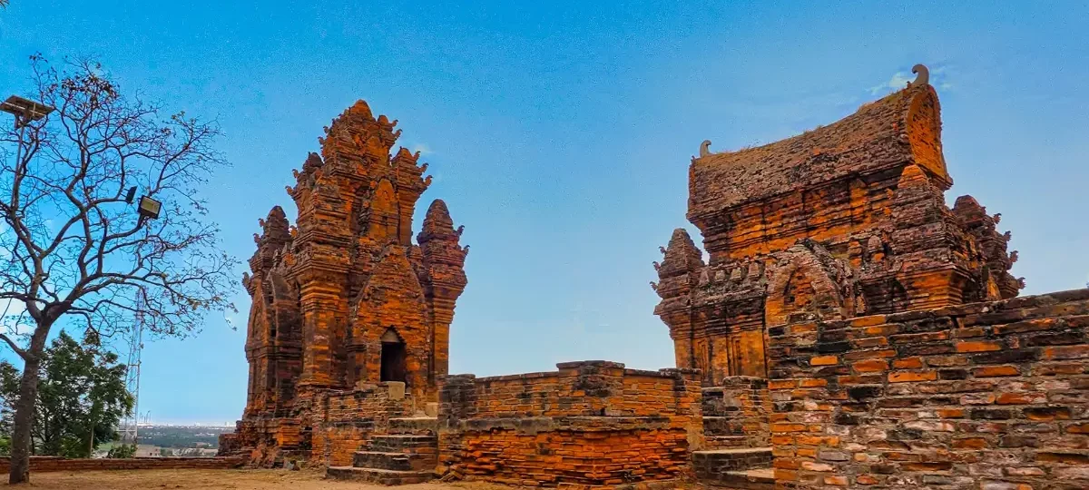 Red-brick Ponagar Cham towers on Cu Lao hill, Nha Trang