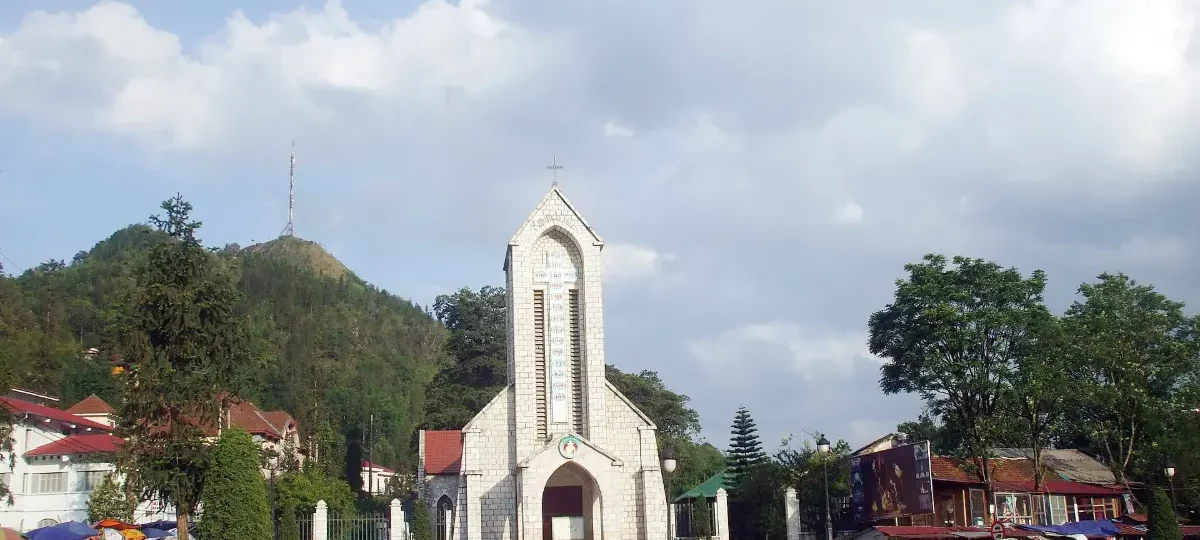 Stone Church (Church of the Holy Rosary) in the centre of Sa Pa town