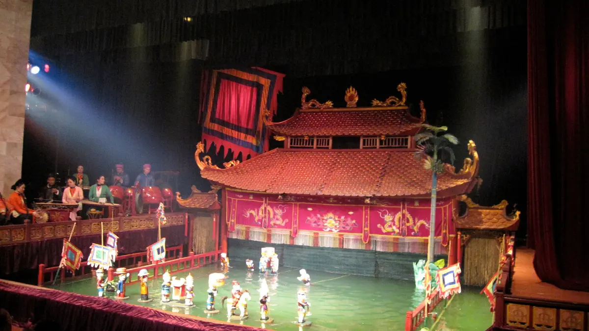 Thang Long Water Puppet Theatre, Hanoi Water puppet show on stage at Thang Long Water Puppet Theatre near Hoan Kiem Lake