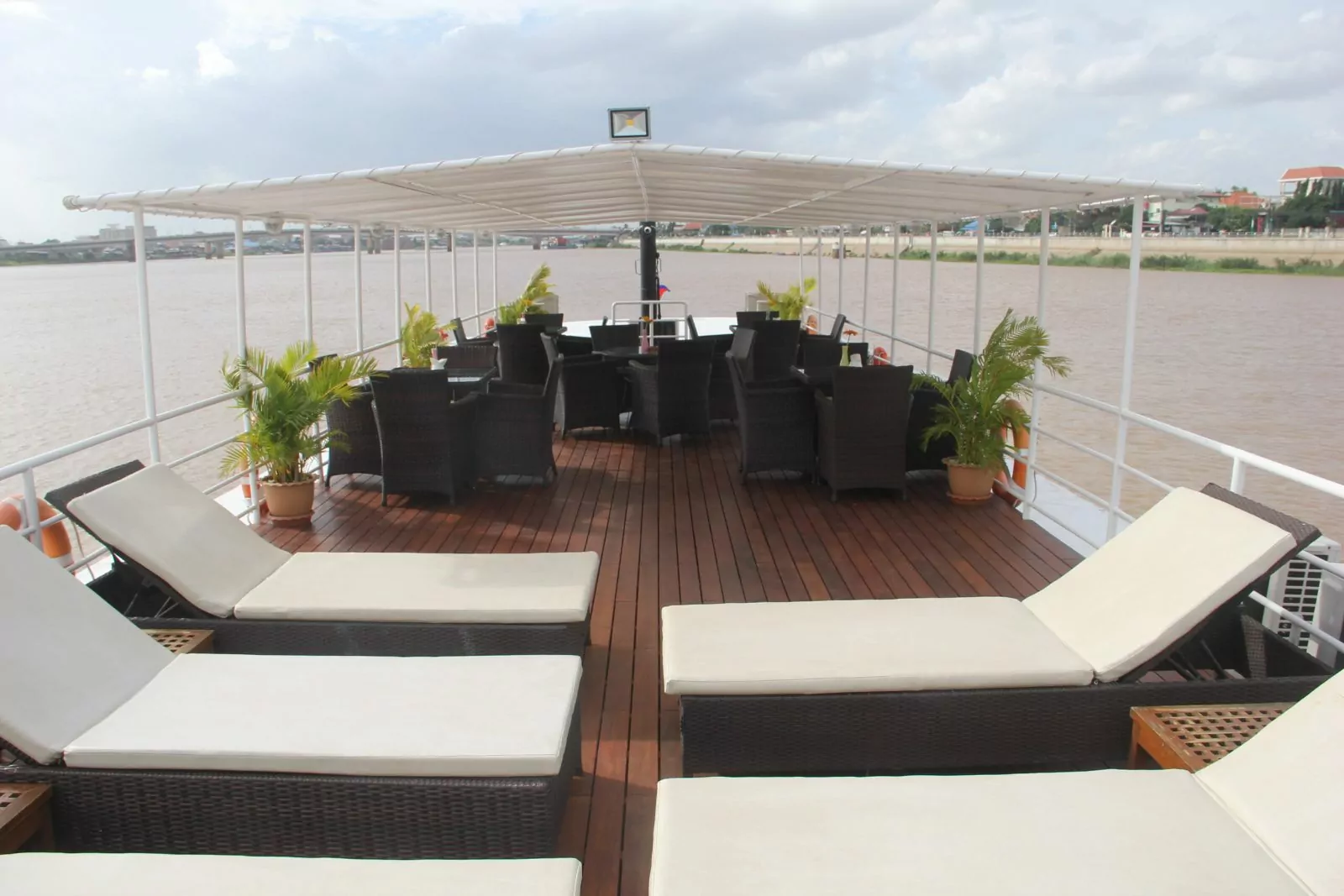 Sun loungers on the top deck