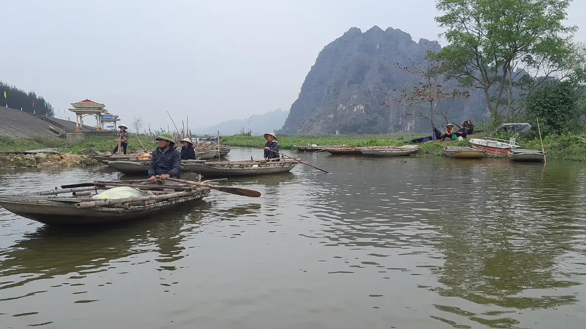 Van Long Wetland and Karsts, Ninh Binh Wetland and limestone karsts at Van Long Nature Reserve, Ninh Binh