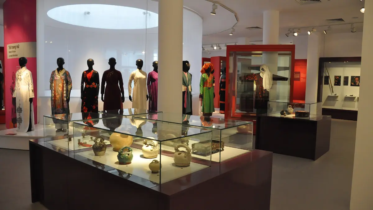 Women's Fashion Gallery, Vietnamese Women's Museum Traditional costumes displayed in the Women's Fashion gallery of the Vietnamese Women's Museum, Hanoi